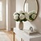 17.75" Artificial Hydrangea Stem with 8" White Bloom – Realistic Faux Flower for Home, Wedding, and Event Décor